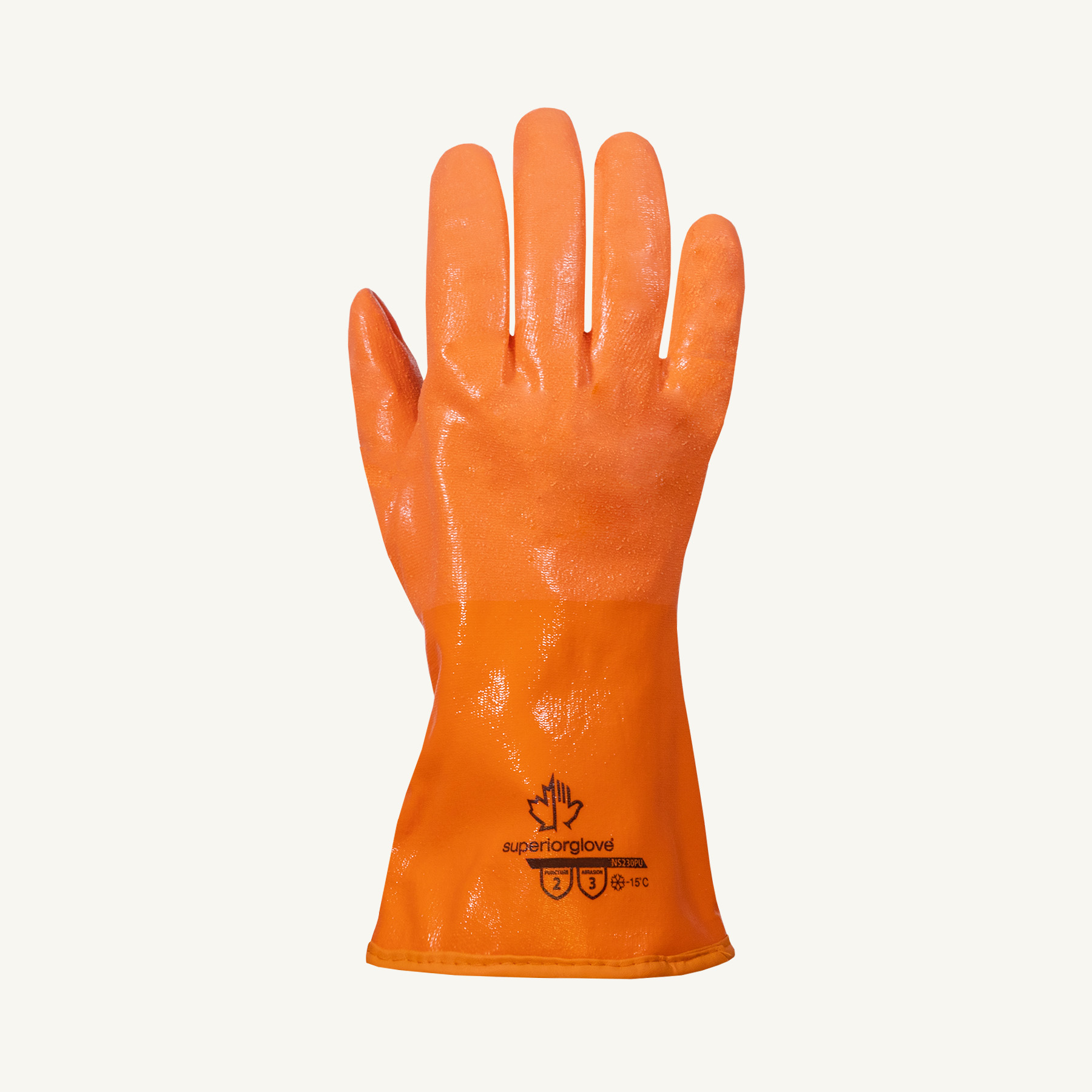 Superior Glove® North Sea™ NS230PU Orange Polyurethane Coated Chemical Resistant Winter Gloves